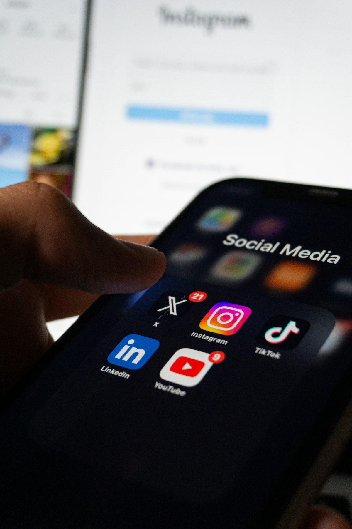 Phone with social media apps